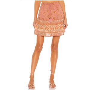 Spell & The Gypsy Sundown Mini Skirt in‎ Apricot Size Medium